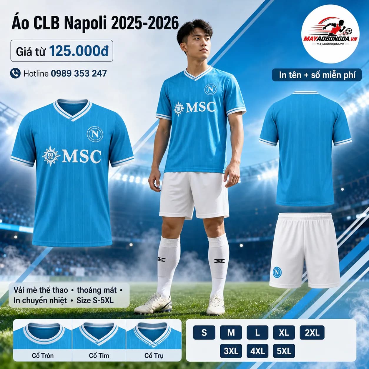 Áo CLB Napoli 2025-2026 – Mã MBĐ-WP-2410