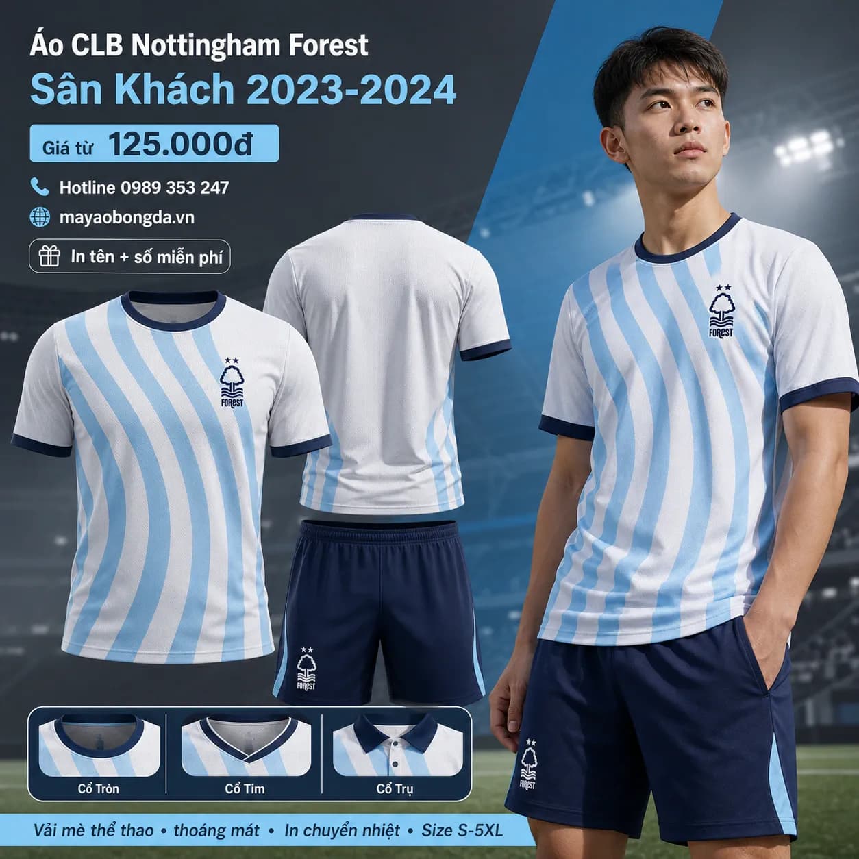 Áo CLB Nottingham Forest Sân Khách 2023-2024 – Mã MBĐ-AO-CLB-NOTTINGHAM-FOREST-07D17189