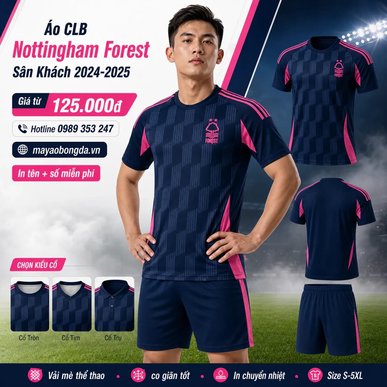 Áo CLB Nottingham Forest Sân Khách 2024-2025 – Mã MBĐ-WP-1088