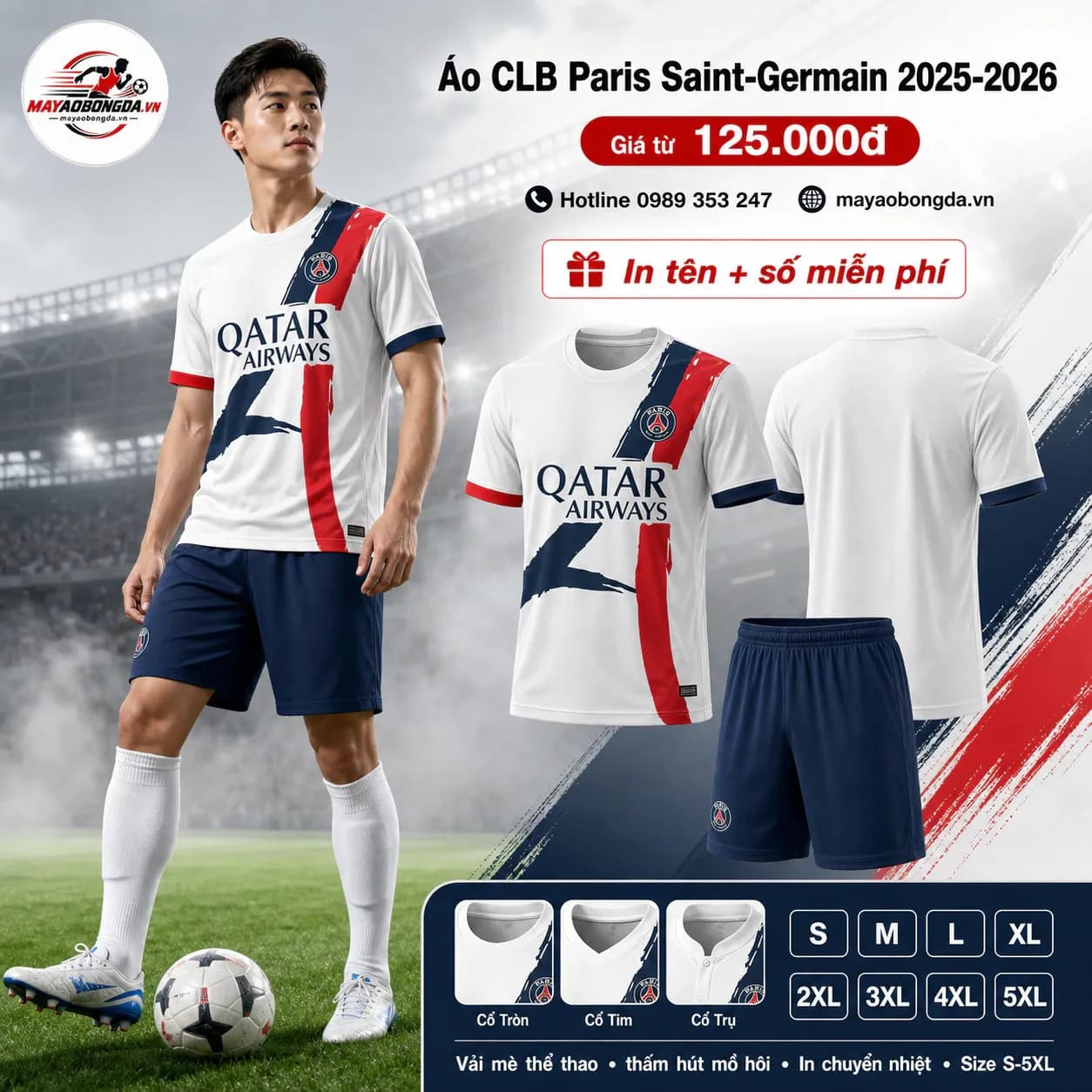 Áo CLB Paris Saint-Germain 2025-2026 – Mã MBĐ-WP-2414