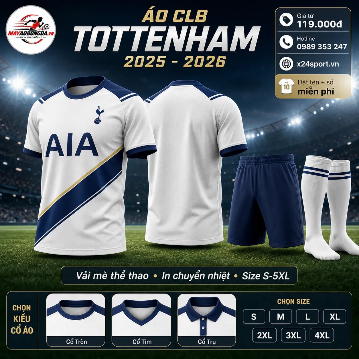 Áo CLB Tottenham 2025-2026 – Mã MBĐ-AO-CLB-TOTTENHAM-2025-2026-2424