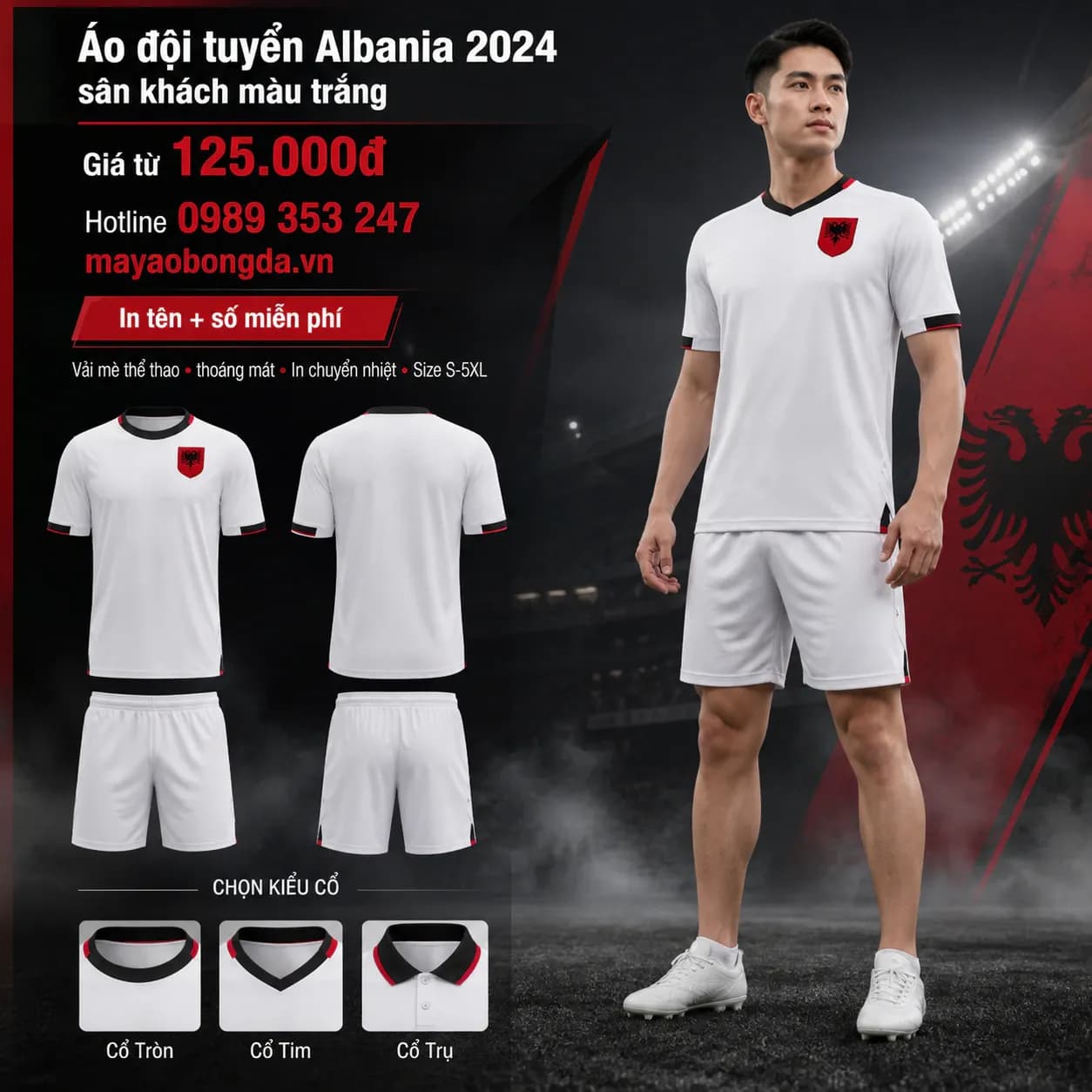 Áo đội tuyển Albania 2024 sân khách màu trắng – Mã MBĐ-AO-DOI-TUYEN-ALBANIA-202-583B2D5F