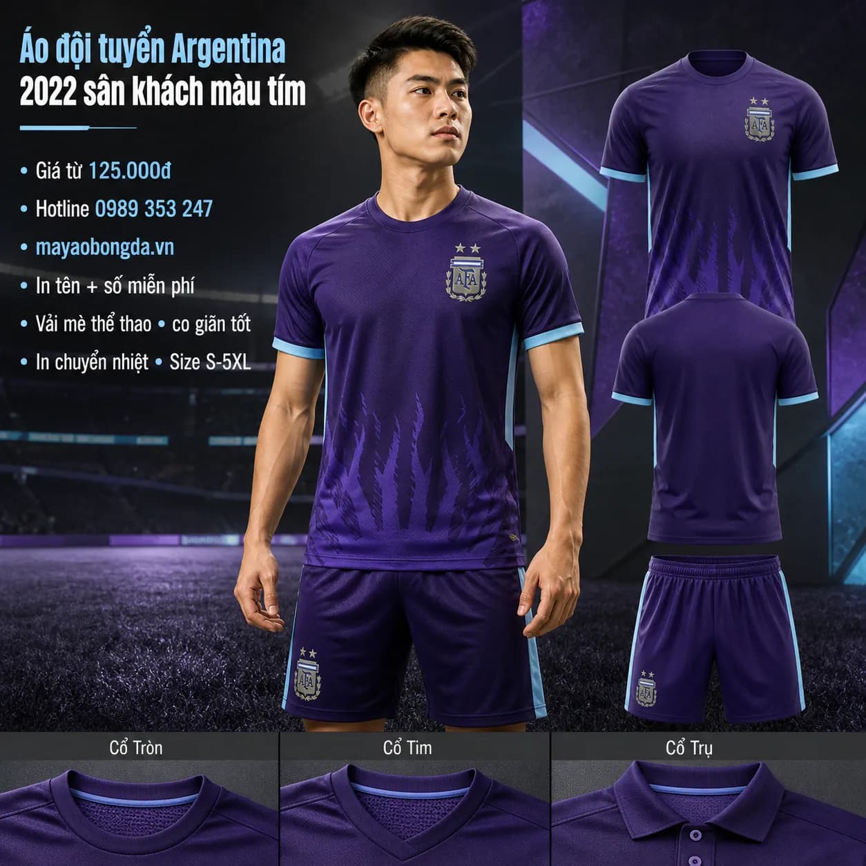 Áo đội tuyển Argentina 2022 sân khách màu tím – Mã MBĐ-AO-DOI-TUYEN-ARGENTINA-2-690D20C3