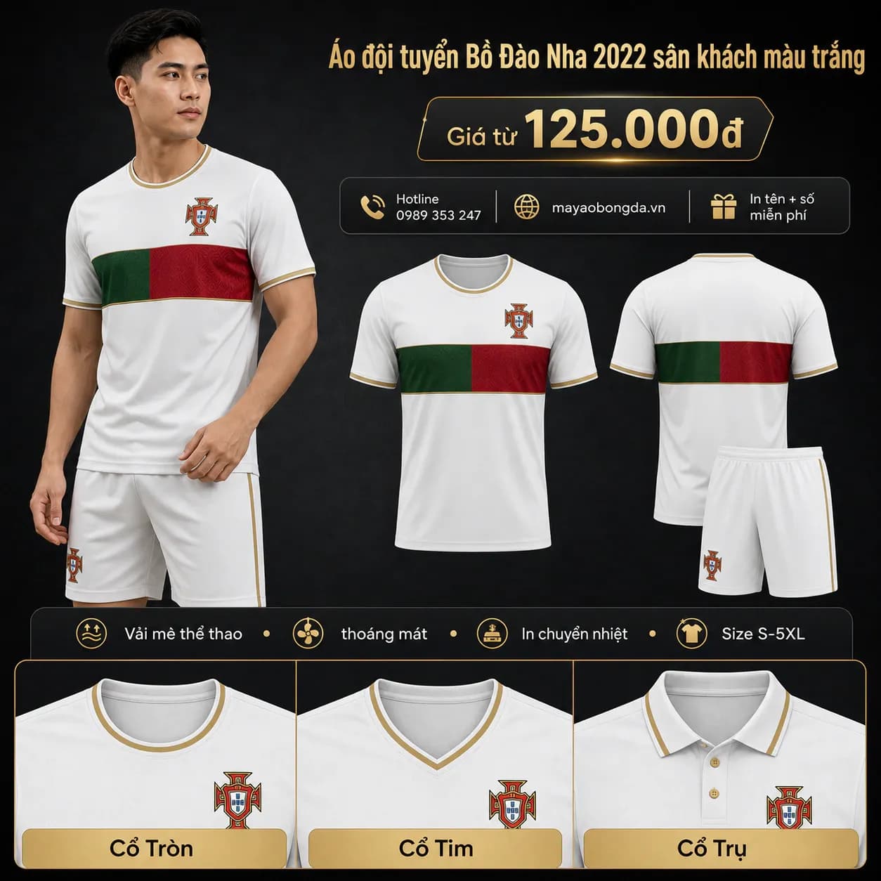 Áo đội tuyển Bồ Đào Nha 2022 sân khách màu trắng – Mã MBĐ-AO-DOI-TUYEN-BO-DAO-NHA--932080A3
