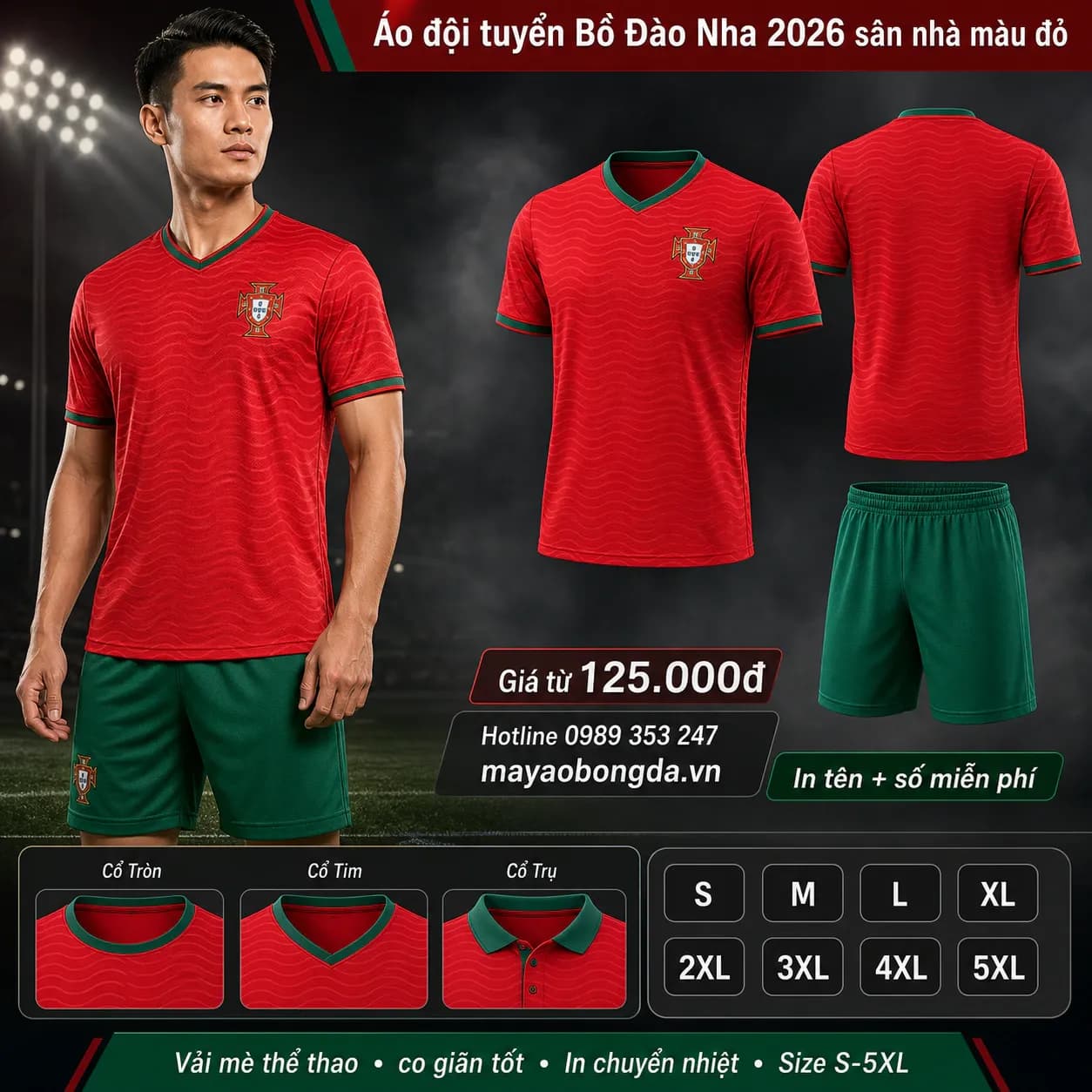 Áo đội tuyển Bồ Đào Nha 2026 sân nhà màu đỏ – Mã MBĐ-AO-DOI-TUYEN-BO-DAO-NHA--11C1F9BE