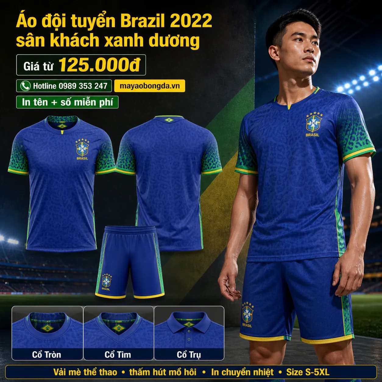 Áo đội tuyển Brazil 2022 sân khách xanh dương – Mã MBĐ-AO-DOI-TUYEN-BRAZIL-2022-2B0B7DDB