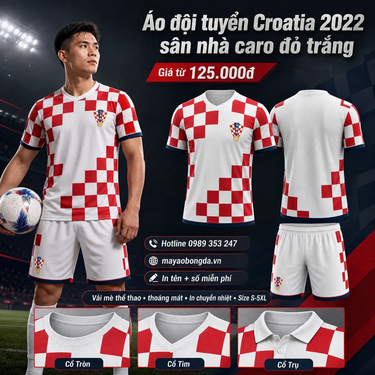 Áo đội tuyển Croatia 2022 sân nhà caro đỏ trắng – Mã MBĐ-AO-DOI-TUYEN-CROATIA-202-B7417DDE