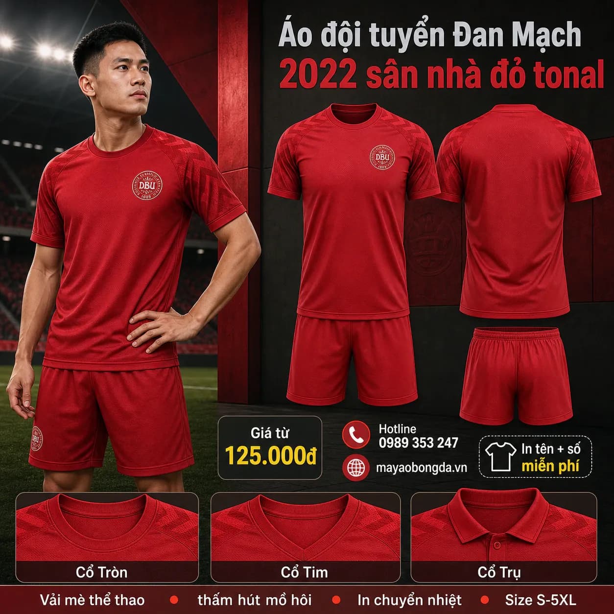 Áo đội tuyển Đan Mạch 2022 sân nhà đỏ tonal – Mã MBĐ-AO-DOI-TUYEN-DAN-MACH-20-5E8565DD
