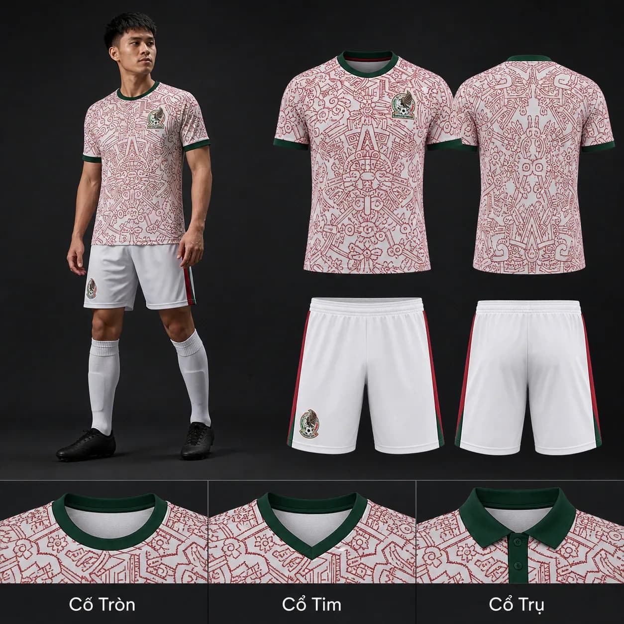 Áo đội tuyển Mexico 2022 sân khách trắng đỏ – Mã MBĐ-AO-DOI-TUYEN-MEXICO-2022-FA8DB03D