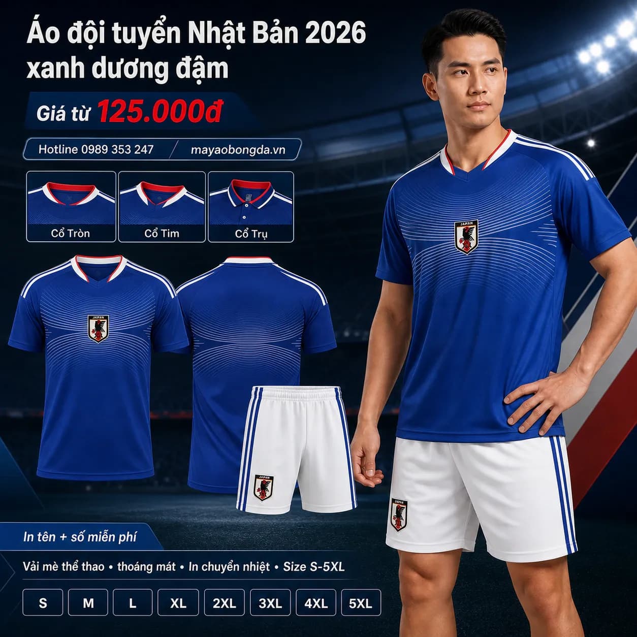 Áo đội tuyển Nhật Bản 2026 xanh dương đậm – Mã MBĐ-AO-DOI-TUYEN-NHAT-BAN-20-637BCE00