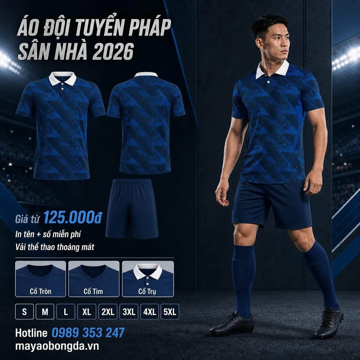 Áo đội tuyển Pháp 2026 sân nhà xanh navy kẻ sọc – Mã MBĐ-AO-DOI-TUYEN-PHAP-2026-S-A5A6B8CF