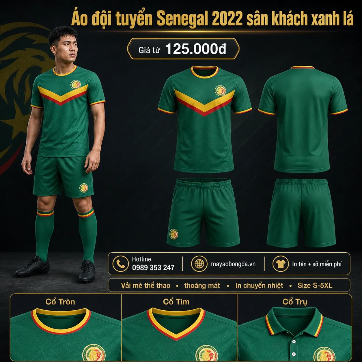 Áo đội tuyển Senegal 2022 sân khách xanh lá – Mã MBĐ-AO-DOI-TUYEN-SENEGAL-202-C60B444D