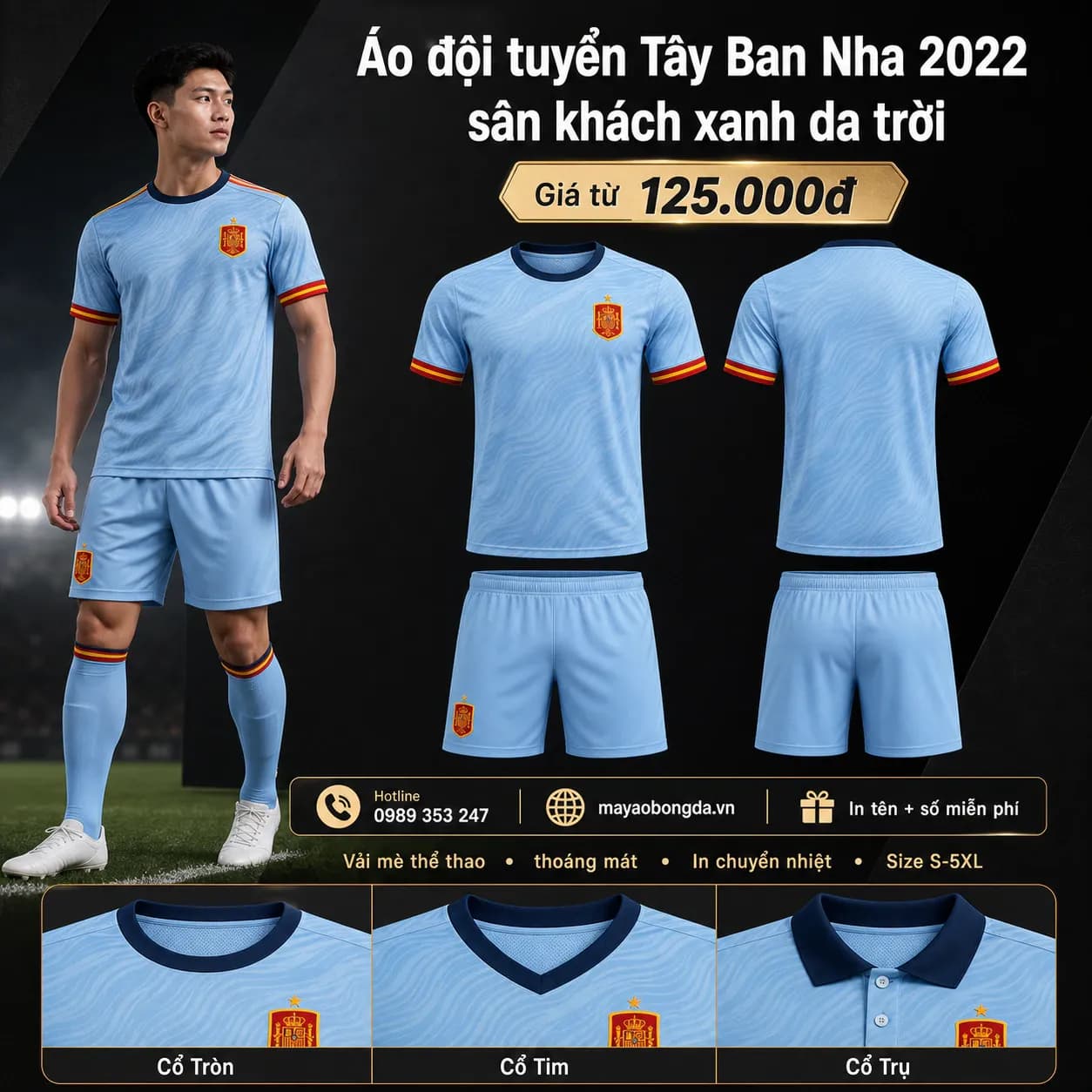Áo đội tuyển Tây Ban Nha 2022 sân khách xanh da trời – Mã MBĐ-AO-DOI-TUYEN-TAY-BAN-NHA-BE7F604A