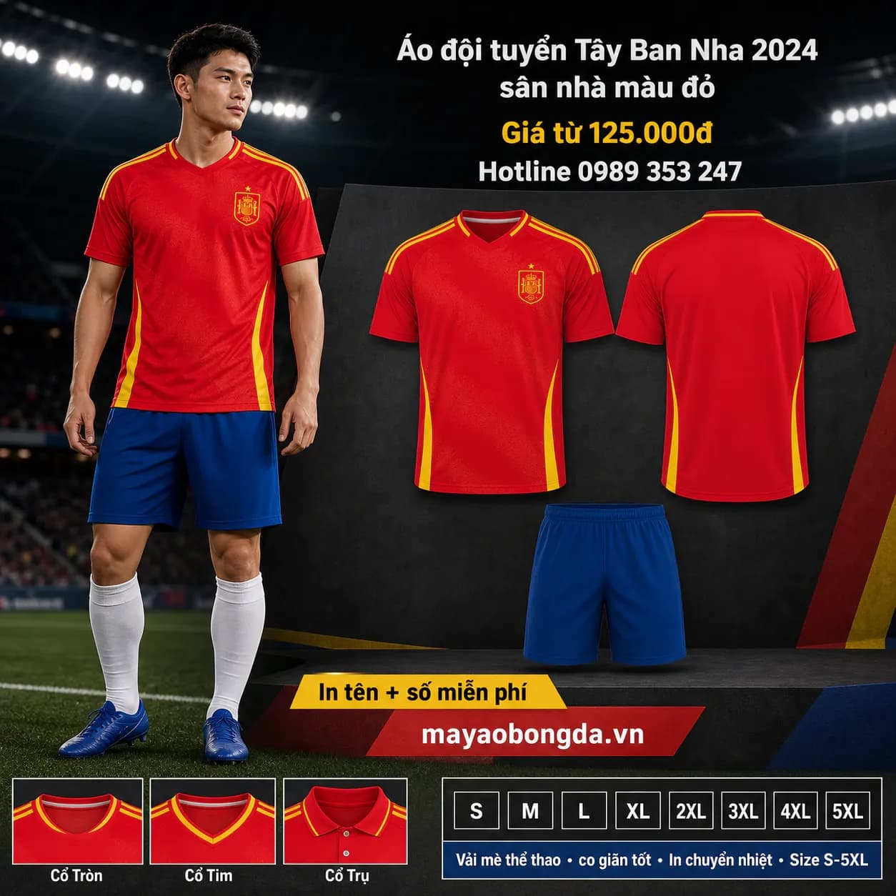 Áo đội tuyển Tây Ban Nha 2024 sân nhà màu đỏ – Mã MBĐ-AO-DOI-TUYEN-TAY-BAN-NHA-331238DD