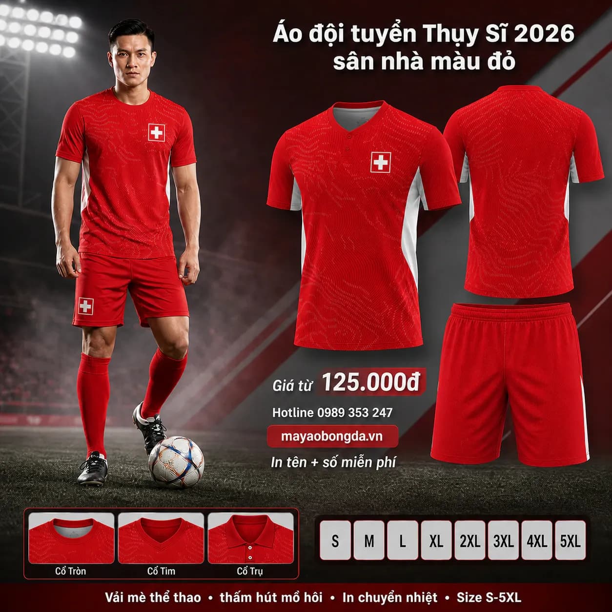 Áo đội tuyển Thụy Sĩ 2026 sân nhà màu đỏ – Mã MBĐ-AO-DOI-TUYEN-THUY-SI-202-60BBF84C
