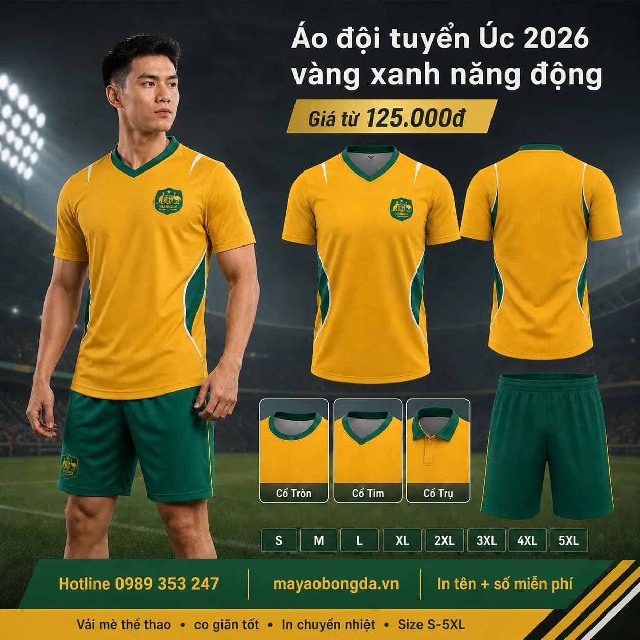 Áo đội tuyển Úc 2026 vàng xanh năng động – Mã MBĐ-AO-DOI-TUYEN-UC-2026-VAN-9F36E4FE