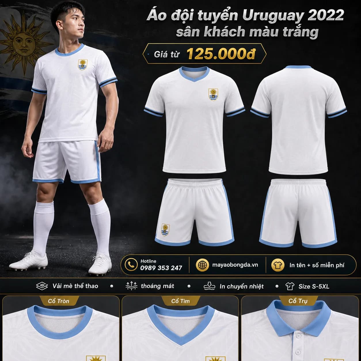 Áo đội tuyển Uruguay 2022 sân khách màu trắng – Mã MBĐ-AO-DOI-TUYEN-URUGUAY-202-42DBDEB5