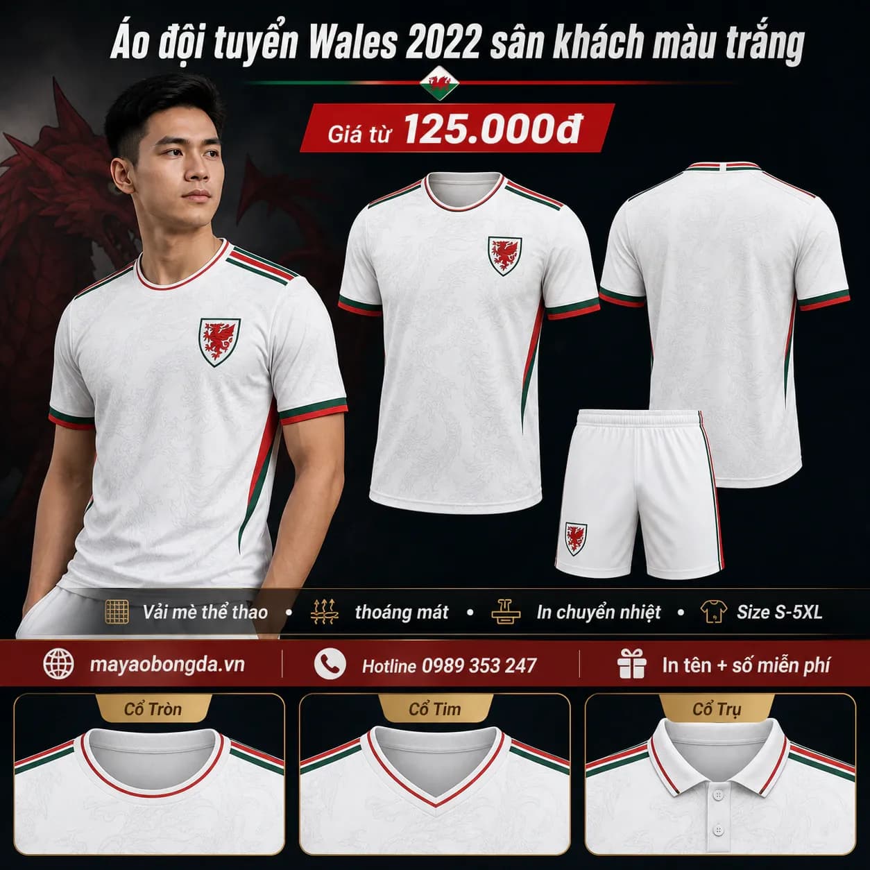 Áo đội tuyển Wales 2022 sân khách màu trắng – Mã MBĐ-AO-DOI-TUYEN-WALES-2022--7CD815E8