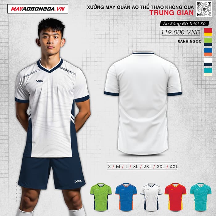 Quần Áo Bóng Đá Không Logo Strive Màu Trắng – Mã X24-SRC-BD-3709