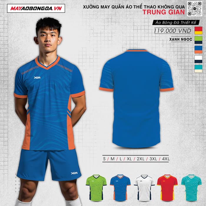Quần Áo Bóng Đá Không Logo Strive Màu Xanh Bích – Mã X24-SRC-BD-3711