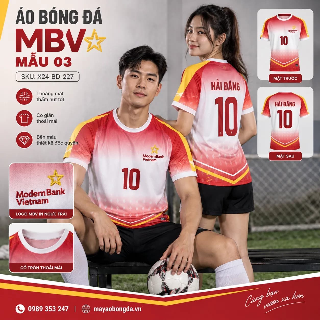 Áo bóng đá X24Sport MBV mẫu 03