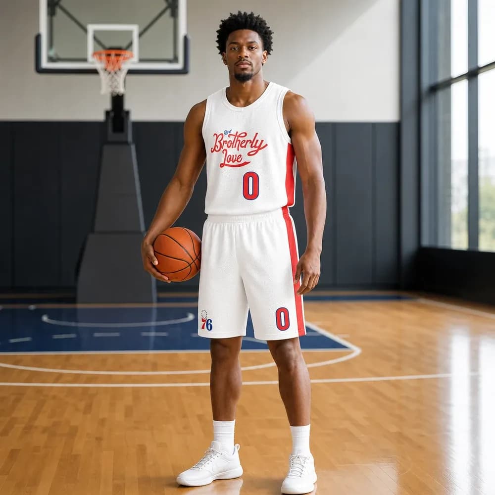Áo đấu Philadelphia 76ers City Edition 2022/23 – Trắng Đỏ Năng Động – Mã X24-NBA-714