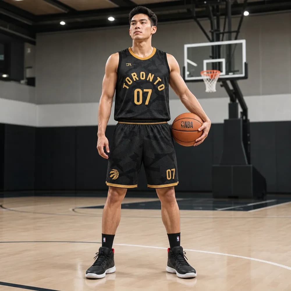 Áo đấu Toronto Raptors City 2022/23 - Đen viền vàng mạnh mẽ – Mã X24-NBA-724