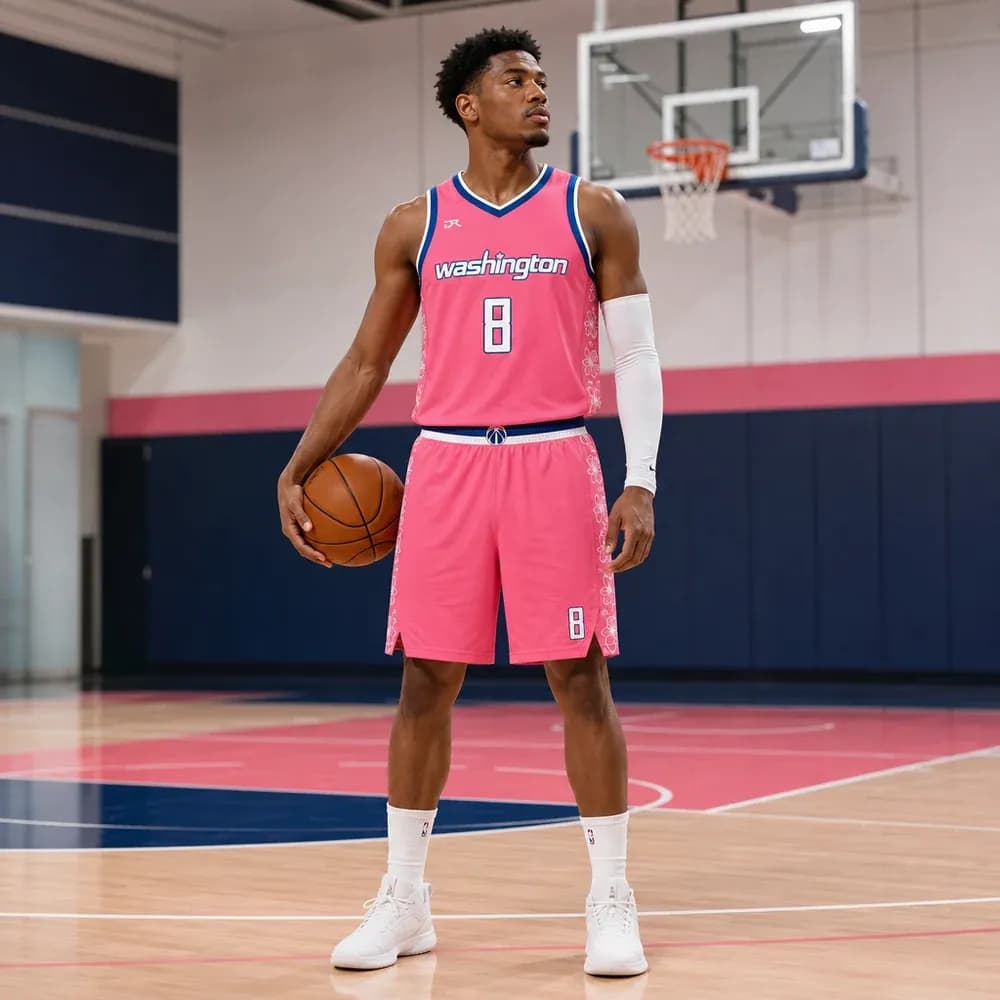 Áo đấu Washington Wizards City Edition 2022/23 - Hồng pastel nổi bật – Mã X24-NBA-726