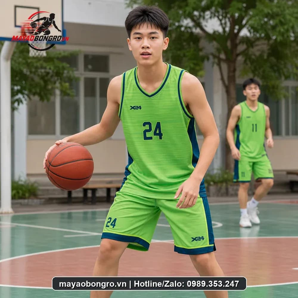 Bộ Quần Áo Bóng Rổ Màu Xanh Chuối Navy Năng Động An Toàn Cho Mọi Cung Đường – Mã X24-SRC-BR-1610