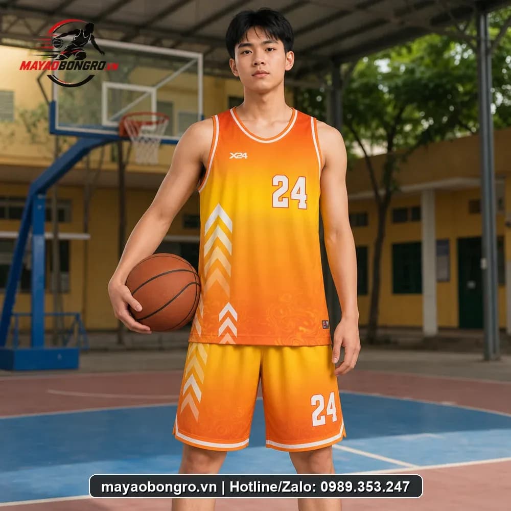 Bộ Quần Áo Bóng Rổ Sports Cam Năng Động – Mã X24-SRC-BR-1395