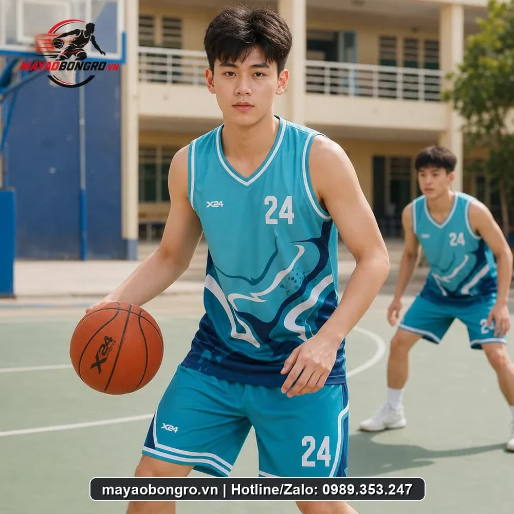 Bộ Quần Áo Bóng Rổ SPORTS xanh dương Năng động và cá tính – Mã X24-SRC-BR-1634