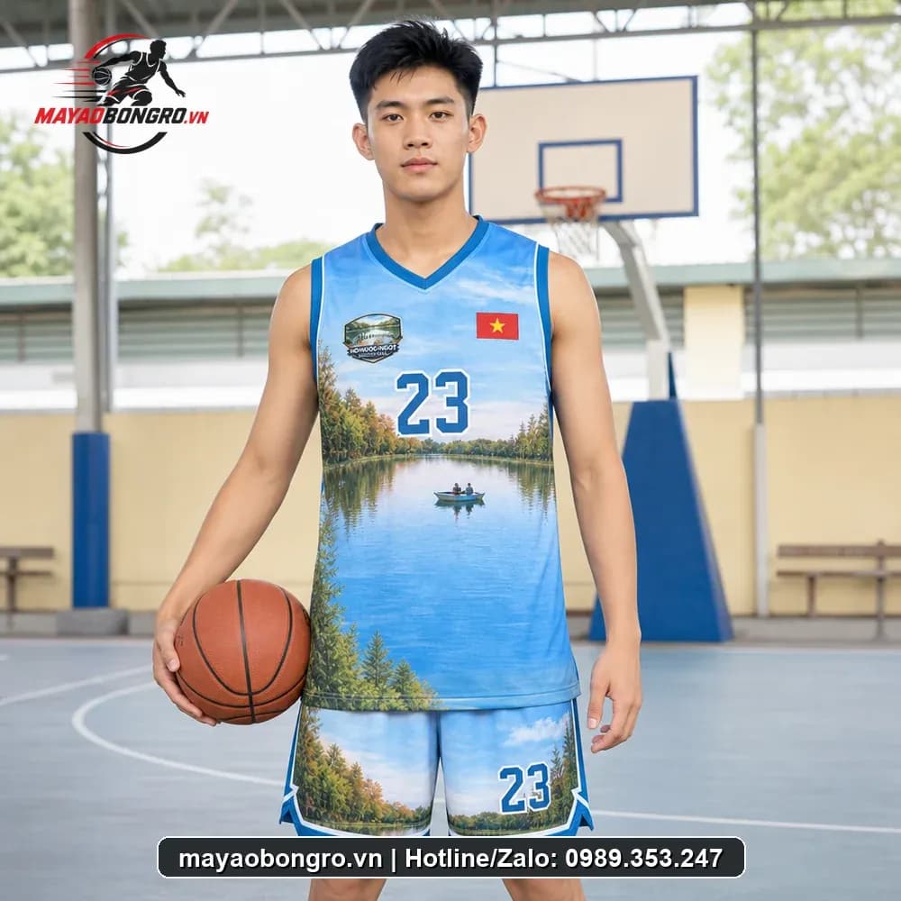 Bộ Quần Áo Bóng Rổ Team Hồ Nước Ngọt Xanh Thiên – Mã X24-SRC-BR-1536