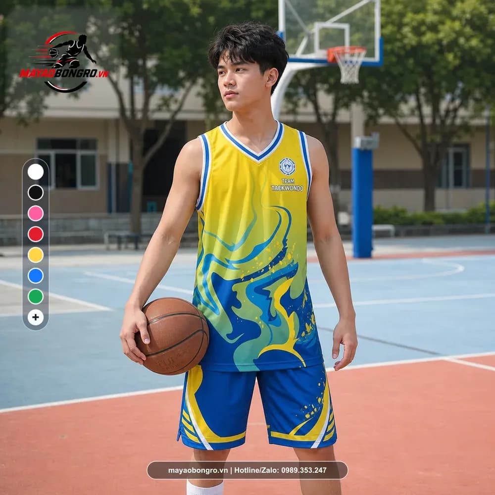 Bộ Quần Áo Bóng Rổ Team Taekwondo Vàng Xanh X24-BR-013 – Mã X24-SRC-BR-1511