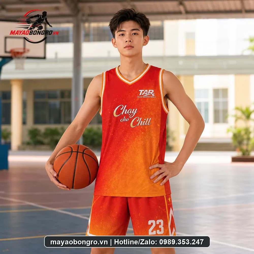 Bộ Quần Áo Bóng Rổ Team Tâm Anh Runners màu cam – Mã X24-SRC-BR-1540