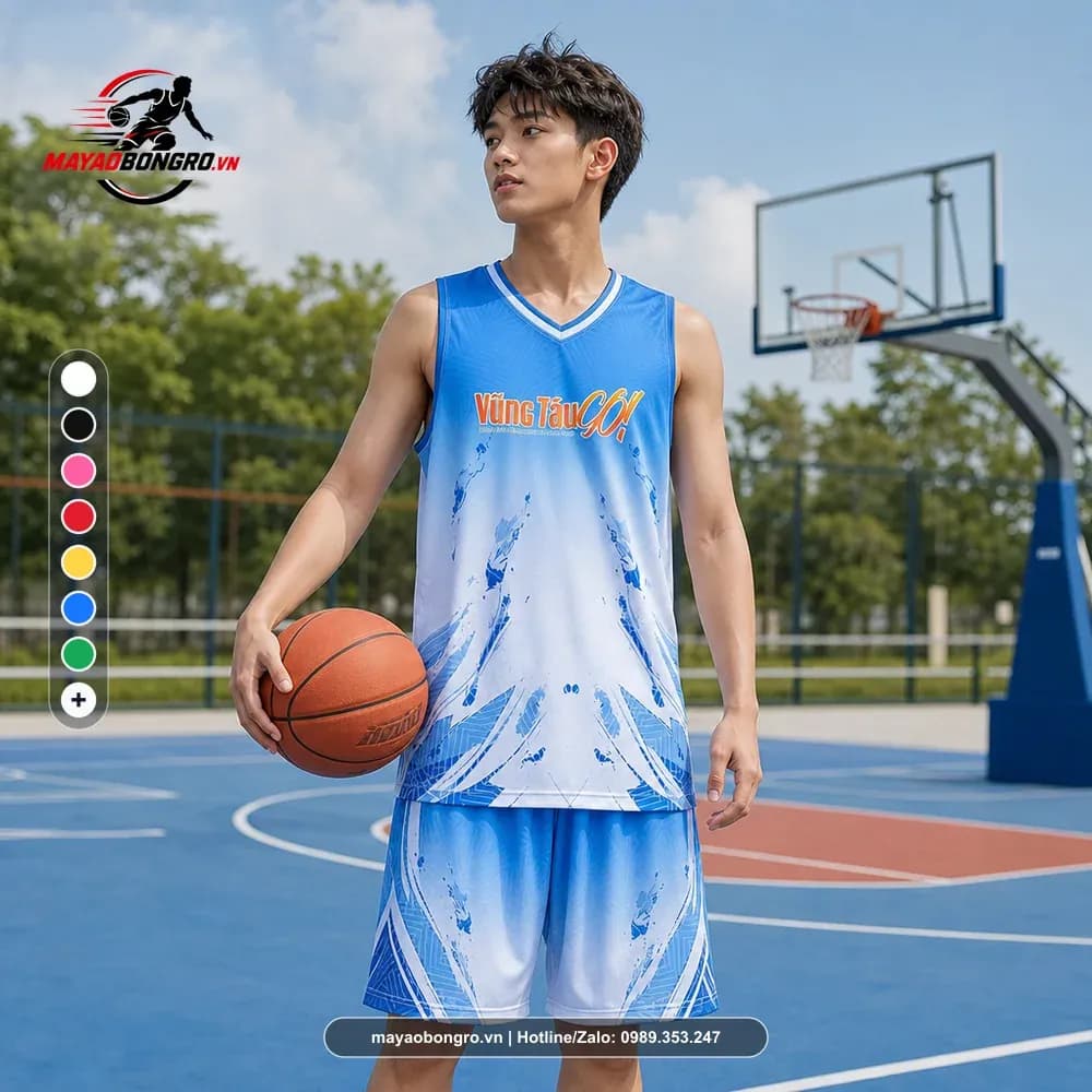 Bộ Quần Áo Bóng Rổ Team Vũng Tàu G.O Xanh Dương X24-BR-011 – Mã X24-SRC-BR-1509