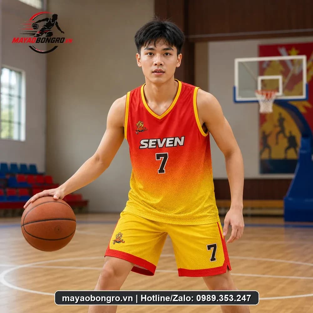Bộ Quần Áo Bóng Rổ Team Seven s Màu Đỏ Vàng Năng Động – Mã X24-SRC-BR-1563