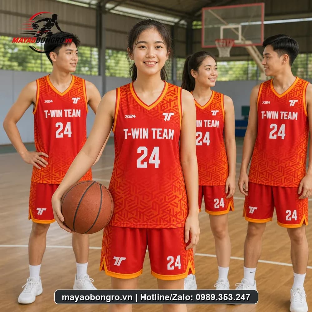 Bộ Quần Áo Bóng Rổ Twin Team đỏ vàng – Mã X24-SRC-BR-1555