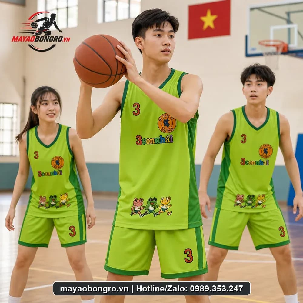 Bộ Quần Áo Bóng Rổ xanh lá cho team Ba Con Nhai Team Năng động nổi bật mùa hè – Mã X24-SRC-BR-1582