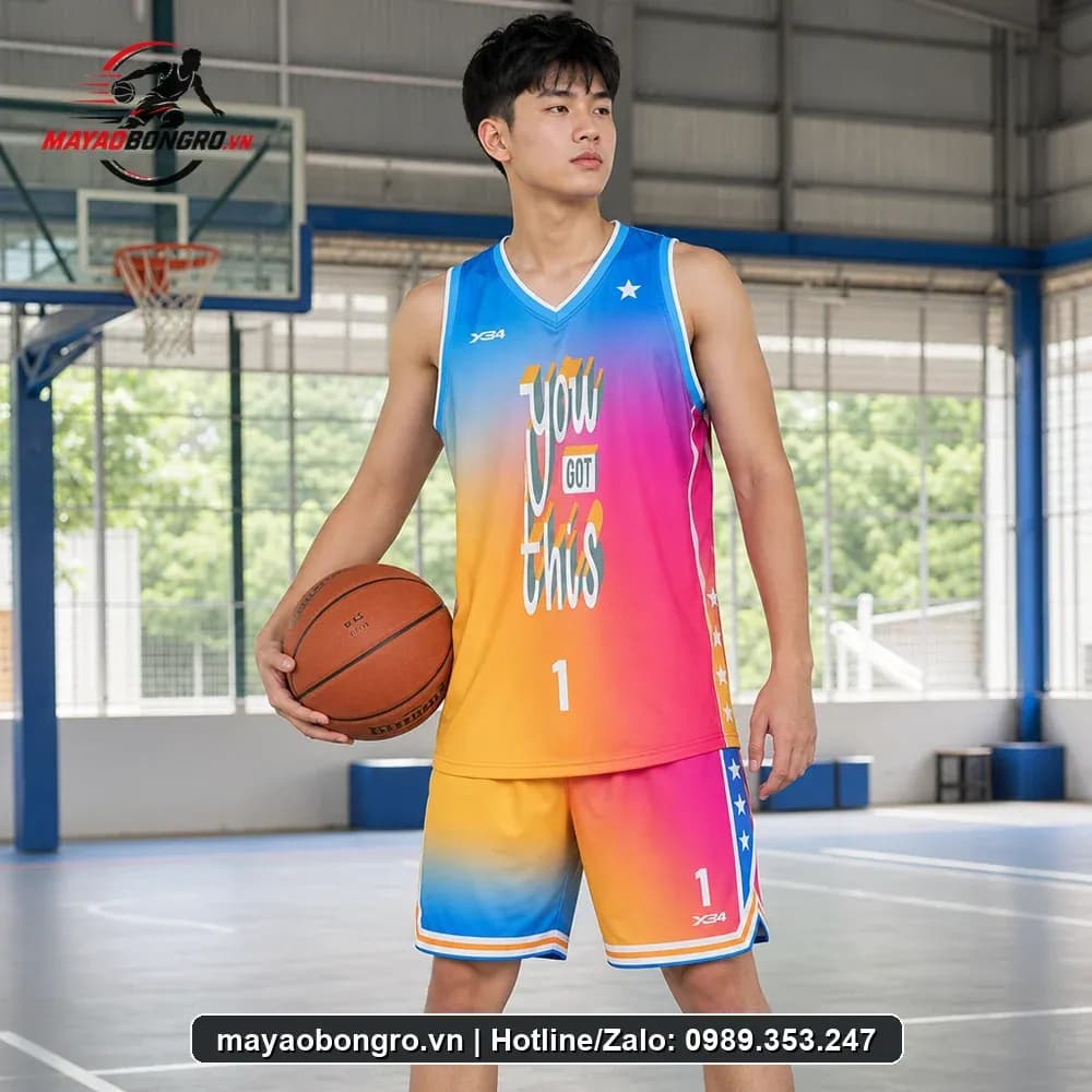 Bộ Quần Áo Bóng Rổ You Got This Màu Ombre Cá Tính – Mã X24-SRC-BR-1727
