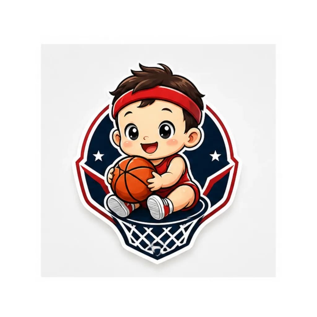 Logo Bóng Rổ Hình Baby Mascot – Mã X24-SRC-BR-1257