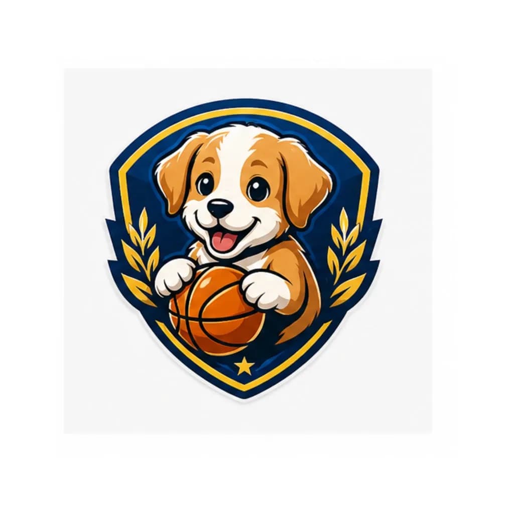 Logo Bóng Rổ Lớp Cute Hình Cún – Mã X24-SRC-BR-1235