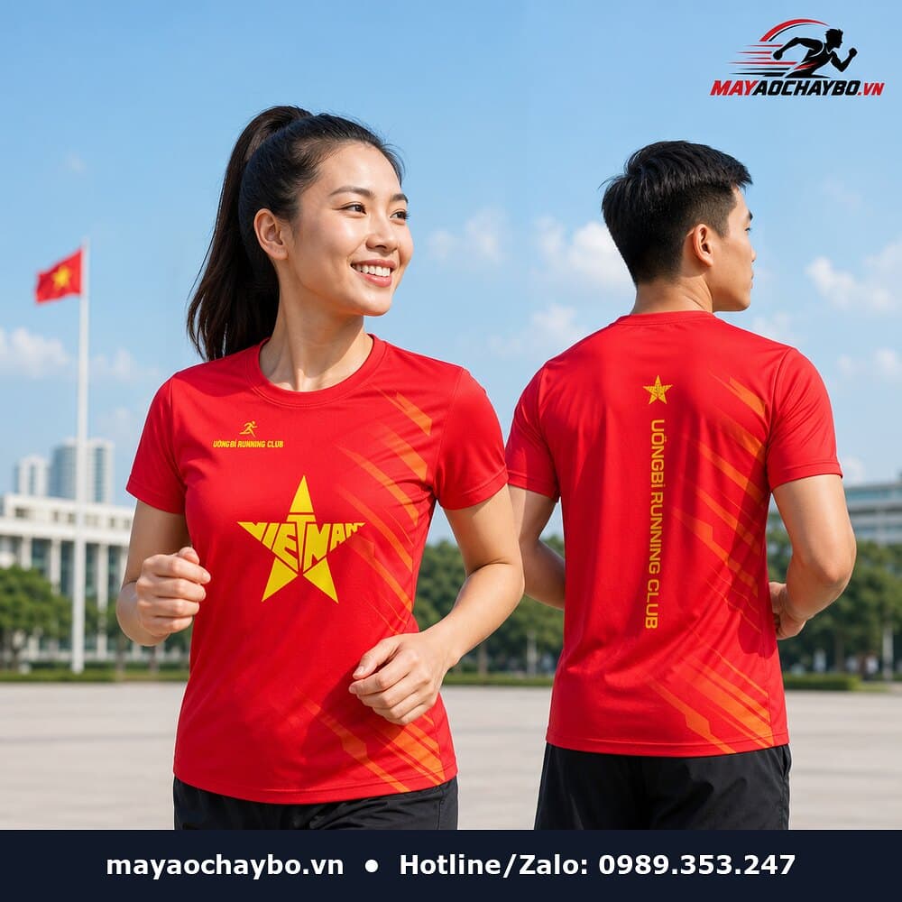 Áo Chạy Bộ Uông Bí Club Runner Màu Đỏ – Thiết Kế Trẻ Trung, Tinh Thần Việt Nam