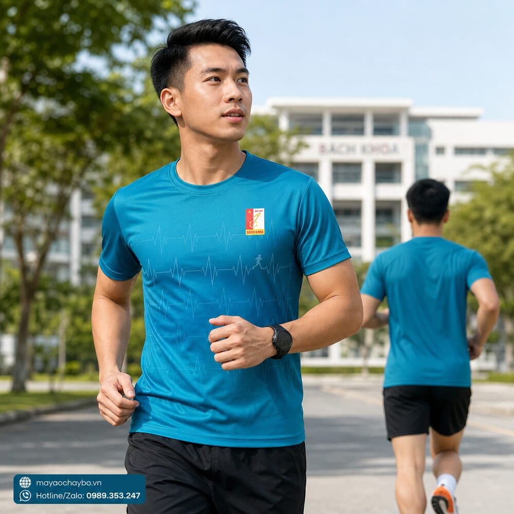 Áo Chạy Bộ Xanh Dương Thiết Kế Đại Học Bách Khoa – Thể Thao & Sức Khỏe