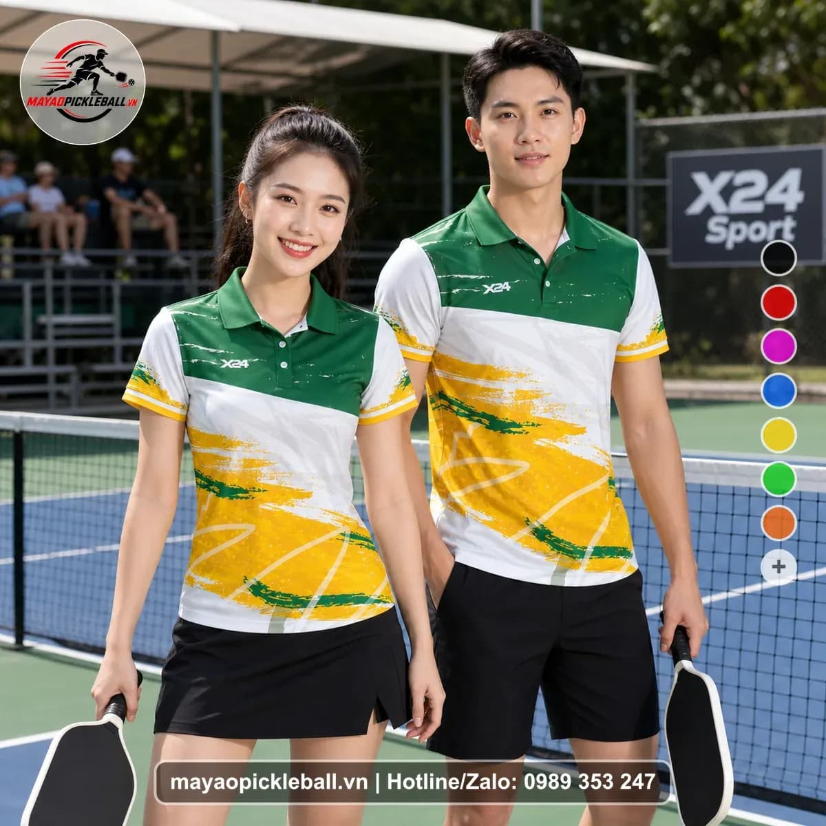 Bộ Quần Áo Pickleball X24-PB-090 Xanh Năng Động