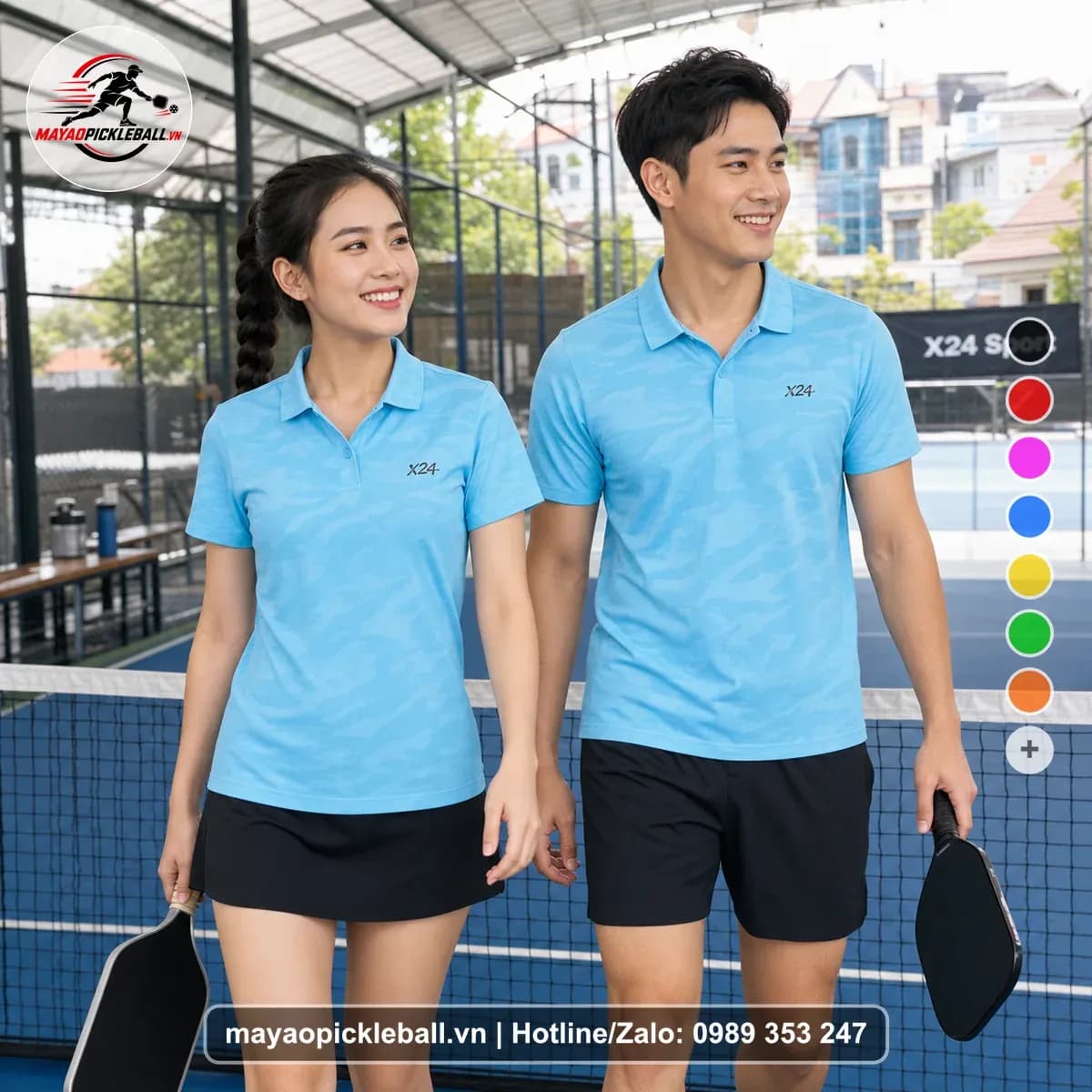 Bộ Quần Áo Pickleball X24-PB-093 Xanh Xanh Bích Nhạt Năng Động