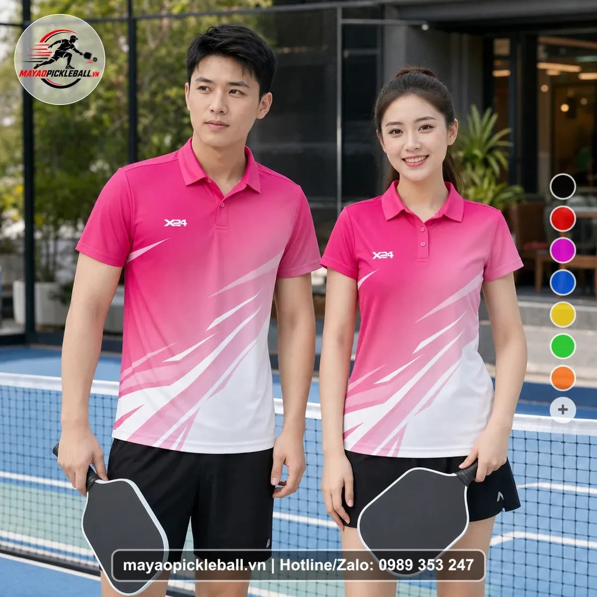 Bộ Quần Áo Pickleball X24-PB-099 Hồng Năng Động