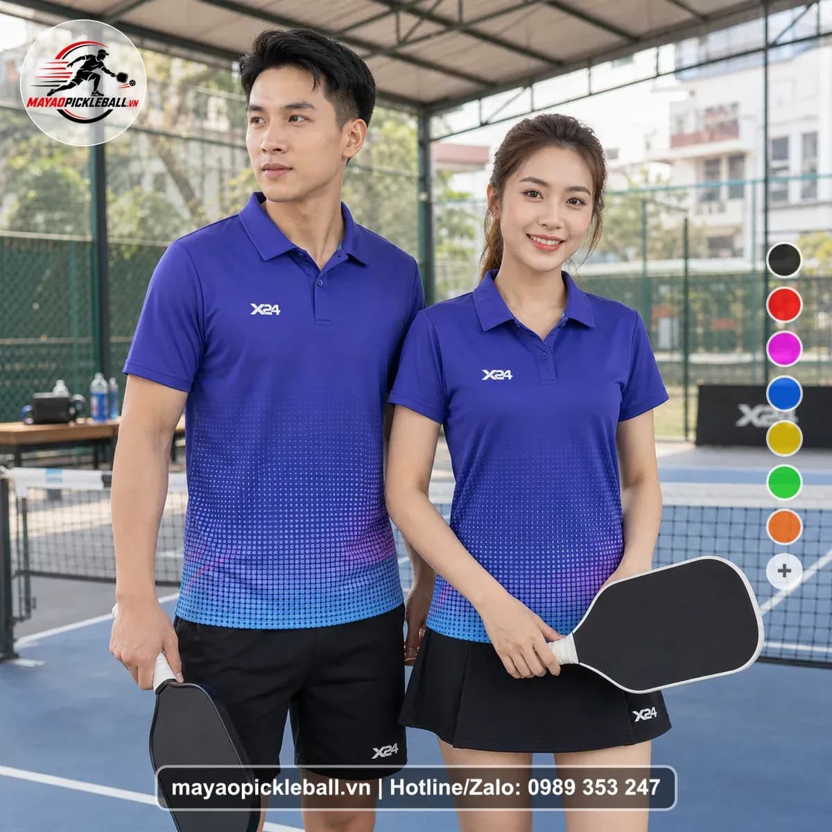 Bộ Quần Áo Pickleball X24-PB-101 Tím Năng Động