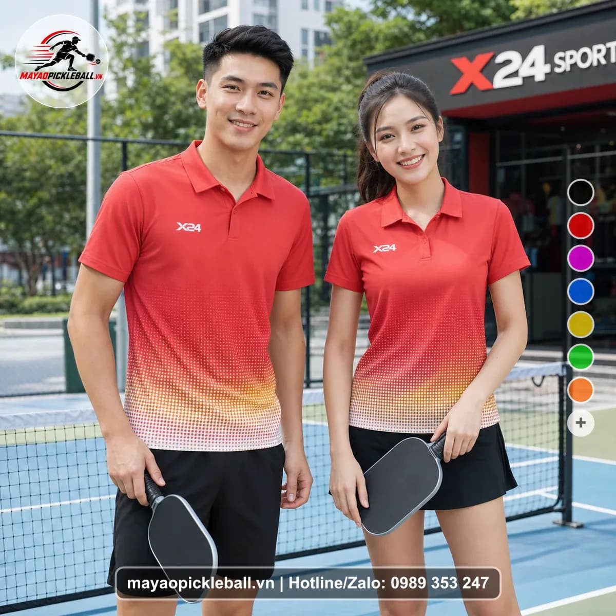 Bộ Quần Áo Pickleball X24-PB-102 Đỏ Năng Động