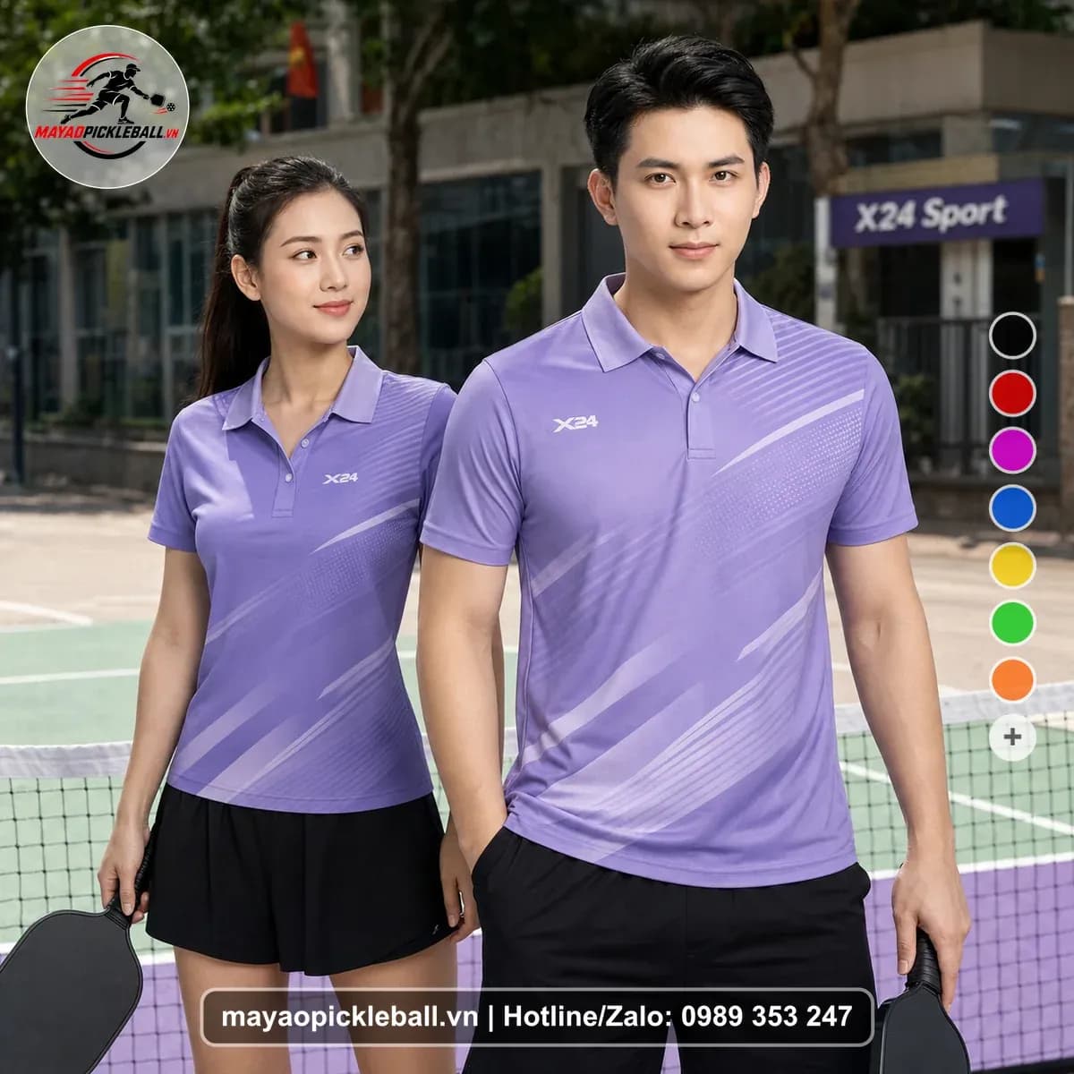 Bộ Quần Áo Pickleball X24-PB-105 Tím Năng Động