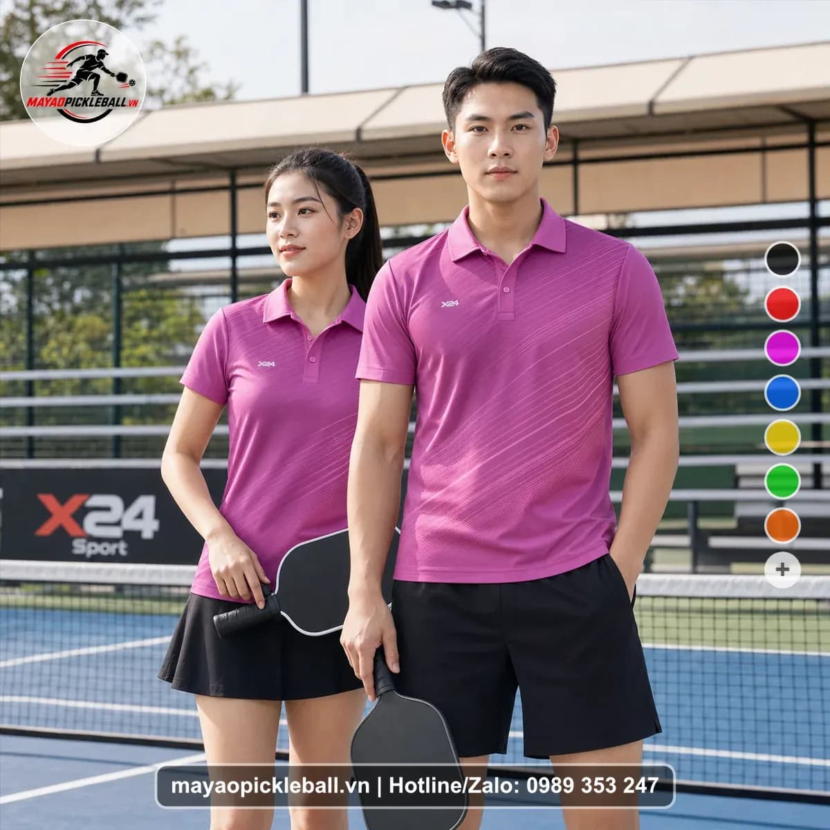 Bộ Quần Áo Pickleball X24-PB-106 Hồng Năng Động
